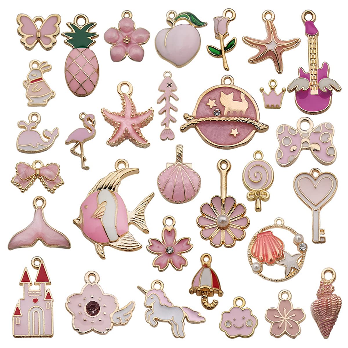 MAYCREATE Metal 31Pcs Diy Jewelry Making Pendent Kit Assorted Lovely Enamel Charms Pendents Gold Plated Diy Charm Necklace Bracelets Pendent Kit Bracelet Jewelry Making MAYCREATE Metal 31Pcs Diy Jewelry Making Pendent Kit Assorted Lovely Enamel Charms Pendents Gold Plated Diy Charm Necklace Bracelets Pendent Kit Bracelet Jewelry Making